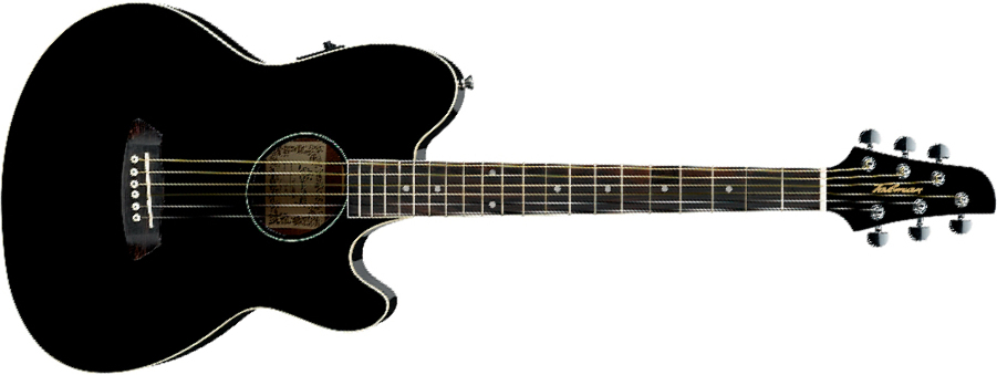 Ibanez Tcy10e Bk Talman Cw Epicea Sapele Pur - Black - Folk guitar - Main picture