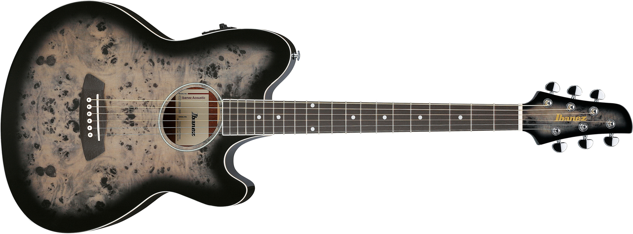 Ibanez Tcy10pa Bkb Talman Cw Tilleul Sapele Pur - Transparent Brown Black Burst - Folk guitar - Main picture