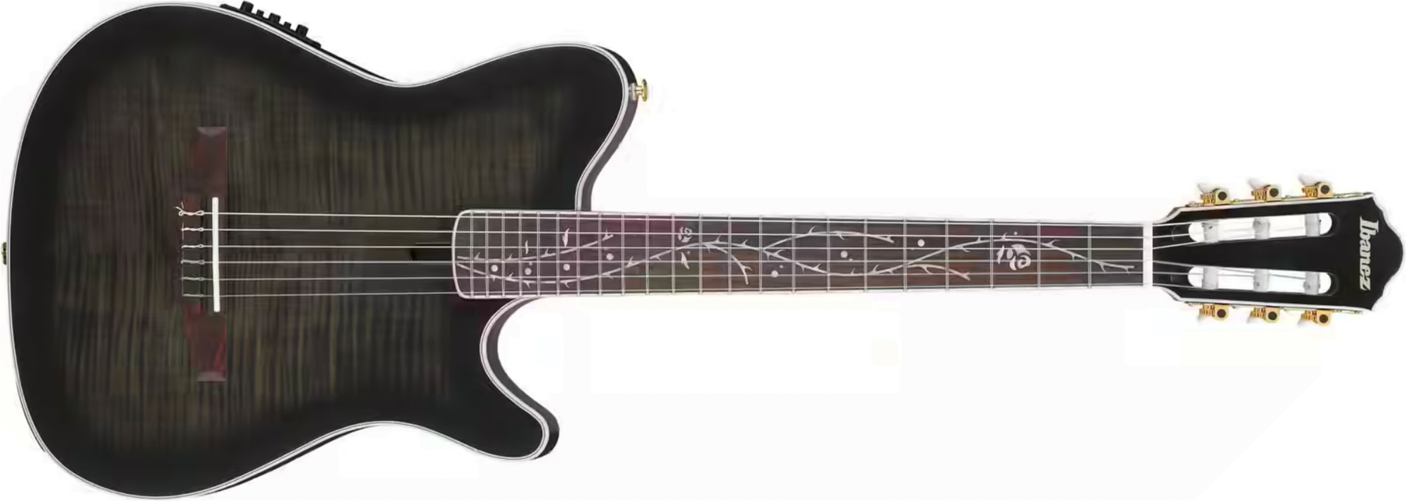 Ibanez Tim Henson Tod20fmn Bfl Ind Signature Erable Sapele Rw - Black Burst Fade Low Gloss - Classical guitar 4/4 size - Main picture