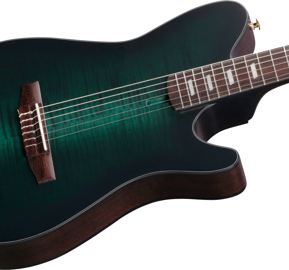 Ibanez Frh20fmn Dgl Hollow Cw Erable Sapele Rw - Deep Emerald Green - Classical guitar 4/4 size - Variation 2