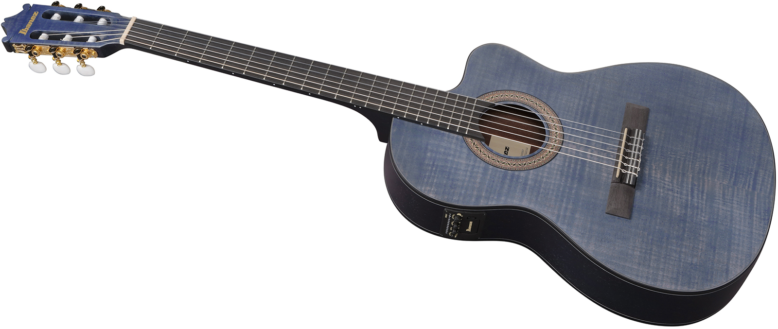 Ibanez Ga5fmtce Ob Classical 4/4 Thinline Cw Erable Sapele Pur - Open Pore Blue Berry - Classical guitar 4/4 size - Variation 2