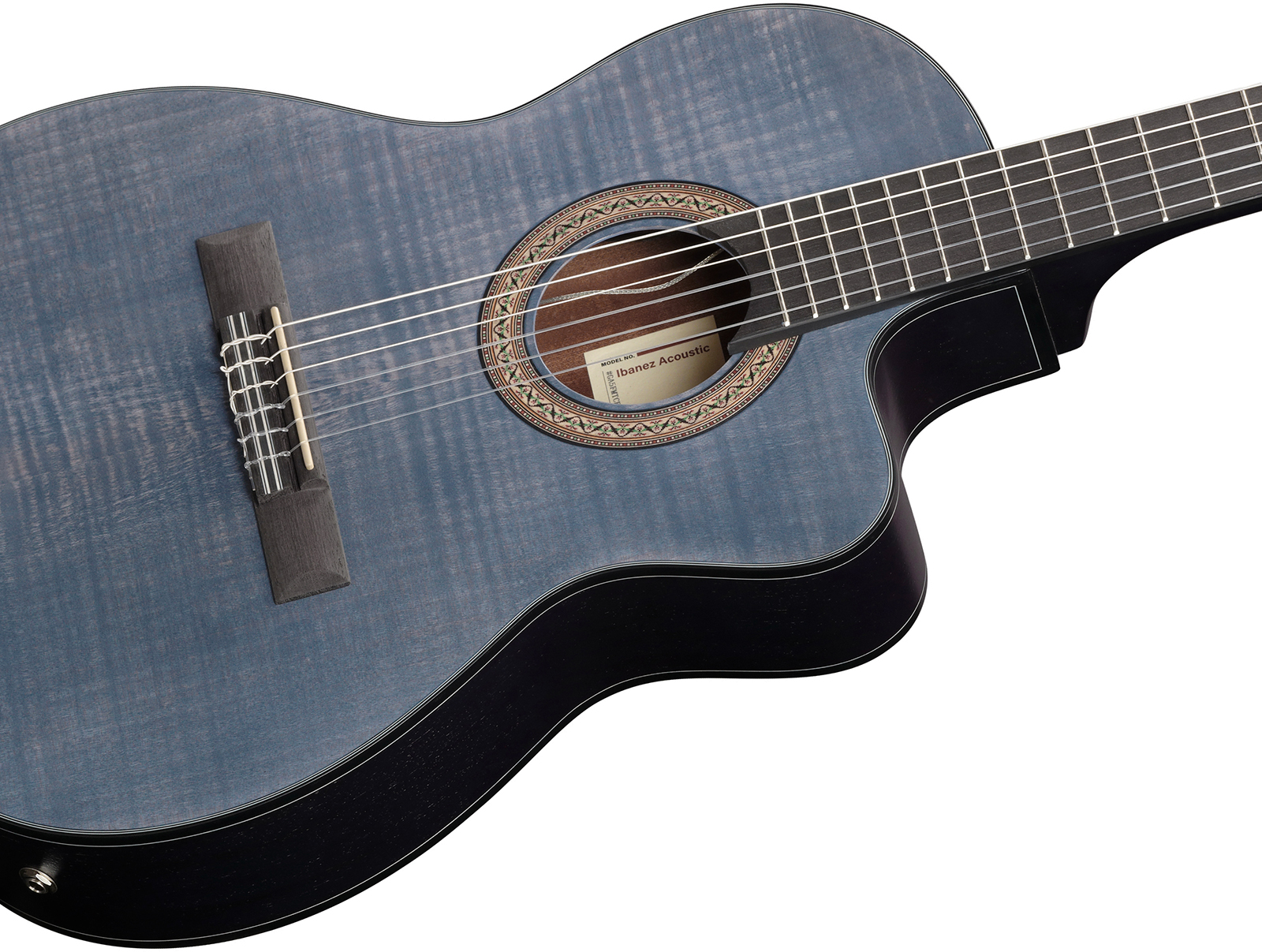 Ibanez Ga5fmtce Ob Classical 4/4 Thinline Cw Erable Sapele Pur - Open Pore Blue Berry - Classical guitar 4/4 size - Variation 3