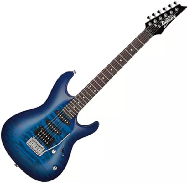 Solid body electric guitar Ibanez GSA60QA TBB GIO - Transparent blue burst