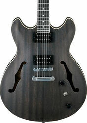 Semi-hollow electric guitar Ibanez AS53 TKF Artcore - Trans black flat