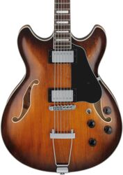Semi-hollow electric guitar Ibanez Artcore AS7328 TBC Baritone - Tobacco Brown