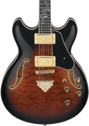 Semi-hollow electric guitar Ibanez Artcore Expressionist AS93QMSP DBS - Dark brown sunburst