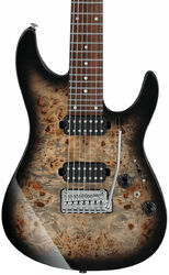 7 string electric guitar Ibanez AZ427P1PB CKB Premium - Charcoal black burst