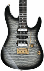 Str shape electric guitar Ibanez AZ47P1QM BIB Premium - Black ice burst