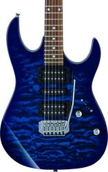 Str shape electric guitar Ibanez GRX70QA TBB GIO - Transparent blue burst
