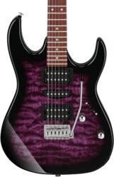 Str shape electric guitar Ibanez Gio GRX70QA TVT - transparent violet