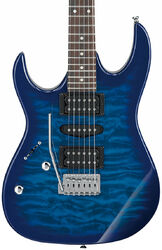 Left-handed electric guitar Ibanez GRX70QAL TBB Left Hand GIO - Transparent blue burst