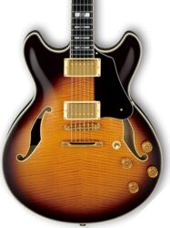 Semi-hollow electric guitar Ibanez John Scofield JSM100 VT Prestige Japan - Vintage sunburst vt