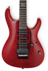 Str shape electric guitar Ibanez Kiko Loureiro KIKO100 TRR Prestige Japan - Transparent red ruby