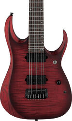 Baritone guitar Ibanez Iron Label RGD721FA WUF 7-String - Stained Wine Red Burst Flat