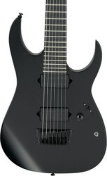 7 string electric guitar Ibanez RGIXL7 BKF Iron Label - Black flat
