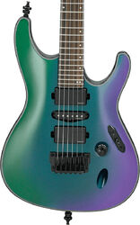 Str shape electric guitar Ibanez S671ALB BCM Axion Label - Blue chameleon