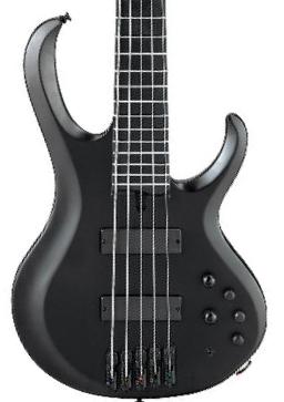 Solid body electric bass Ibanez Iron Label BTB625EX BKF 5-String - black flat