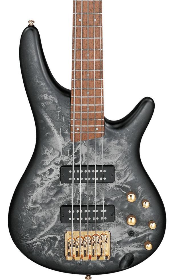 Solid body electric bass Ibanez SR300EDX BZM 5-String Standard - Black ice frozen matte