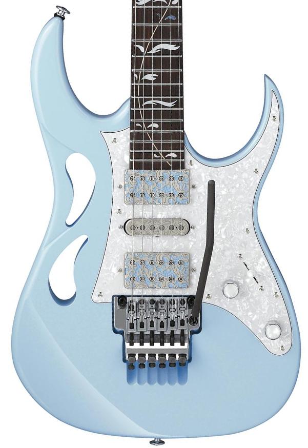 Solid body electric guitar Ibanez Steve Vai PIA3761C BLP Japan - Blue powder