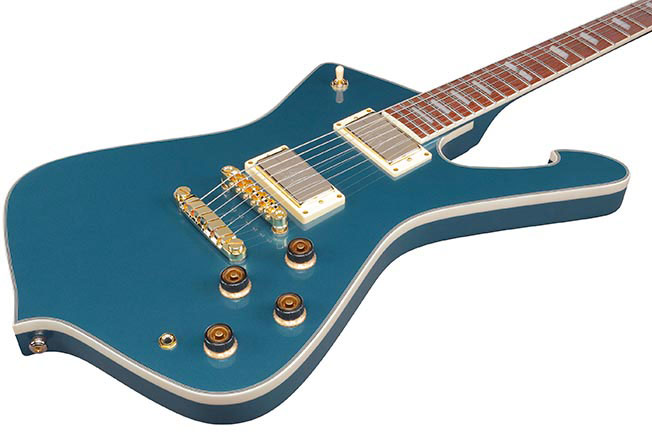 Ibanez Ic420 Abm Iceman 2h Ht Jat - Antique Blue Metallic - Retro rock electric guitar - Variation 2