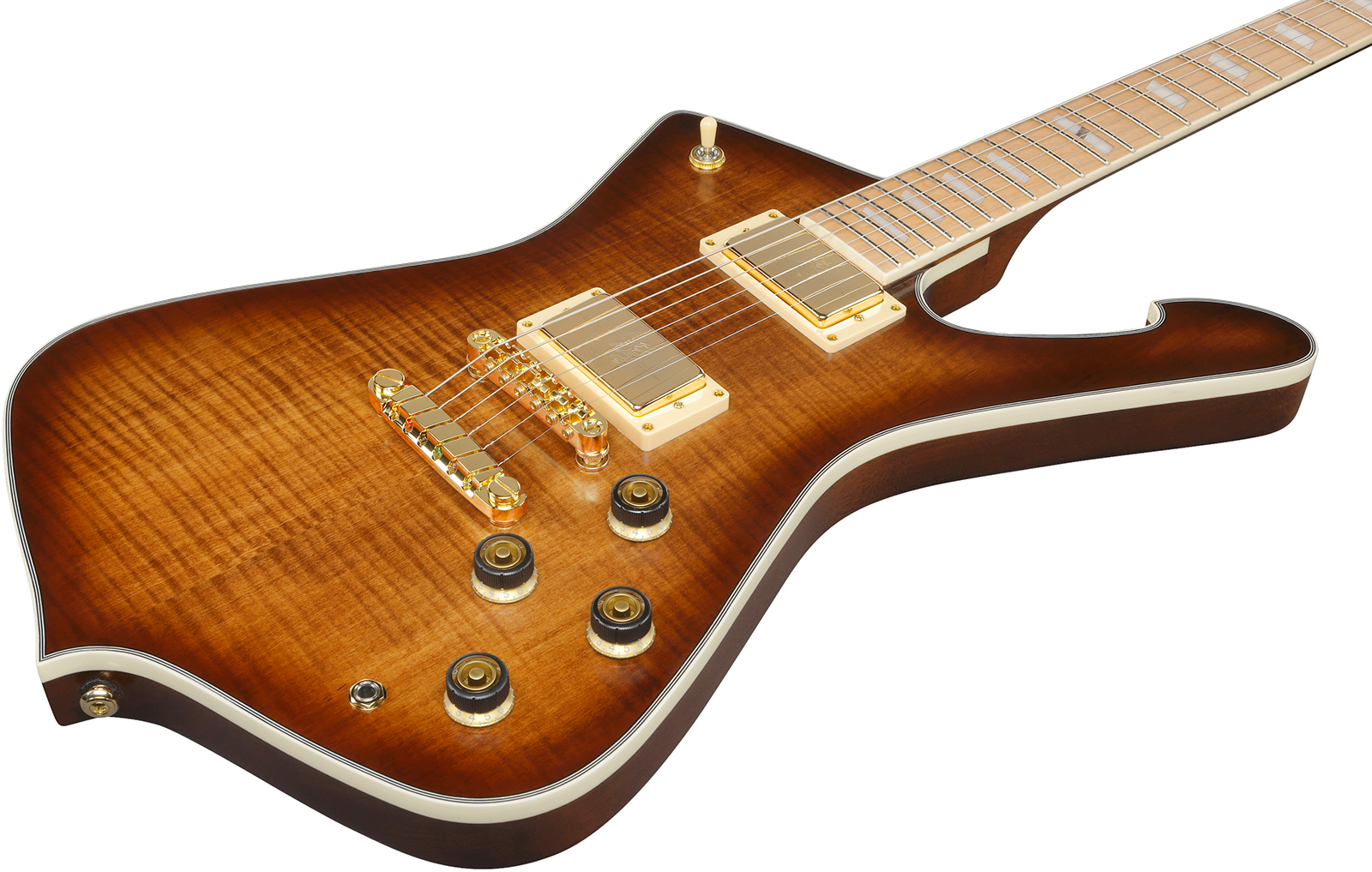 Ibanez Ic420mfm Cml Iceman 2h Ht Mn - Caramel Burst Low Gloss - Retro rock electric guitar - Variation 2