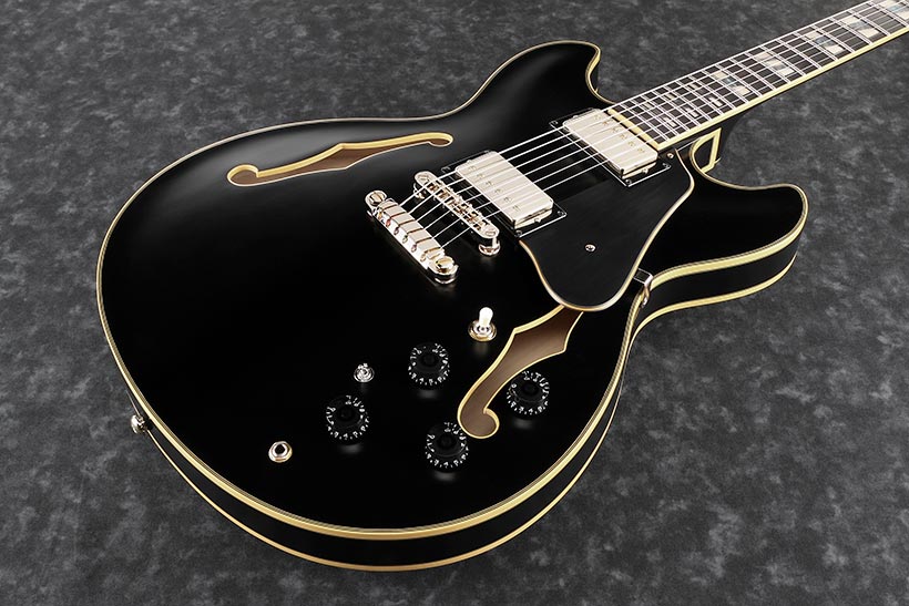 Ibanez John Scofield Jsm20 Bkl Signature Hh Ht Eb - Black Low Gloss - Semi-hollow electric guitar - Variation 1