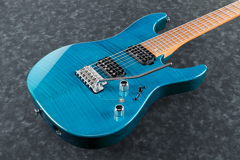 Ibanez Martin Miller Mm1 Tab Japon Signature Hh Seymour Duncan Trem Mn +etui - Trans Aqua Blue - Str shape electric guitar - Variation 1