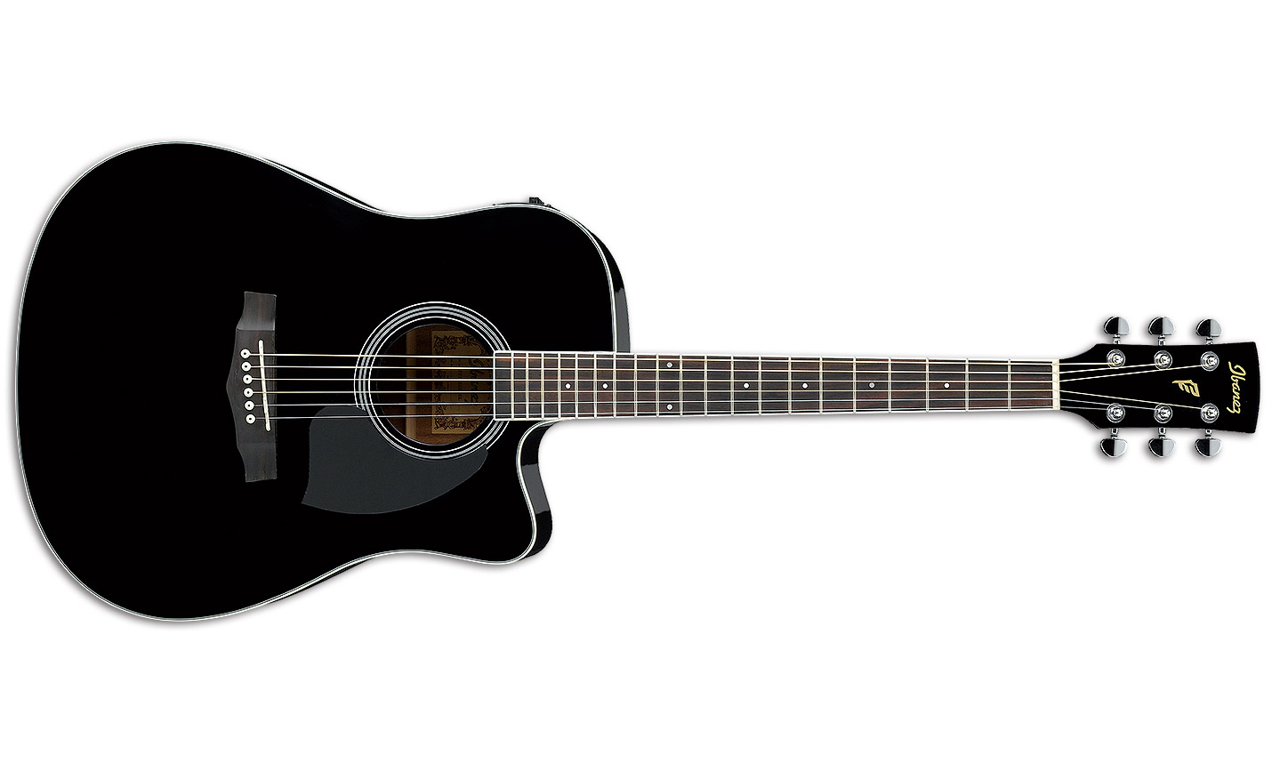 Noir Ibanez PF15ECE-BK Guitare électro-acoustique