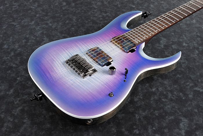 Ibanez Rga61al Iaf Axion Label Hh Bare Knuckle Ht Eb - Indigo Aurora Burst Flat - Metal electric guitar - Variation 3