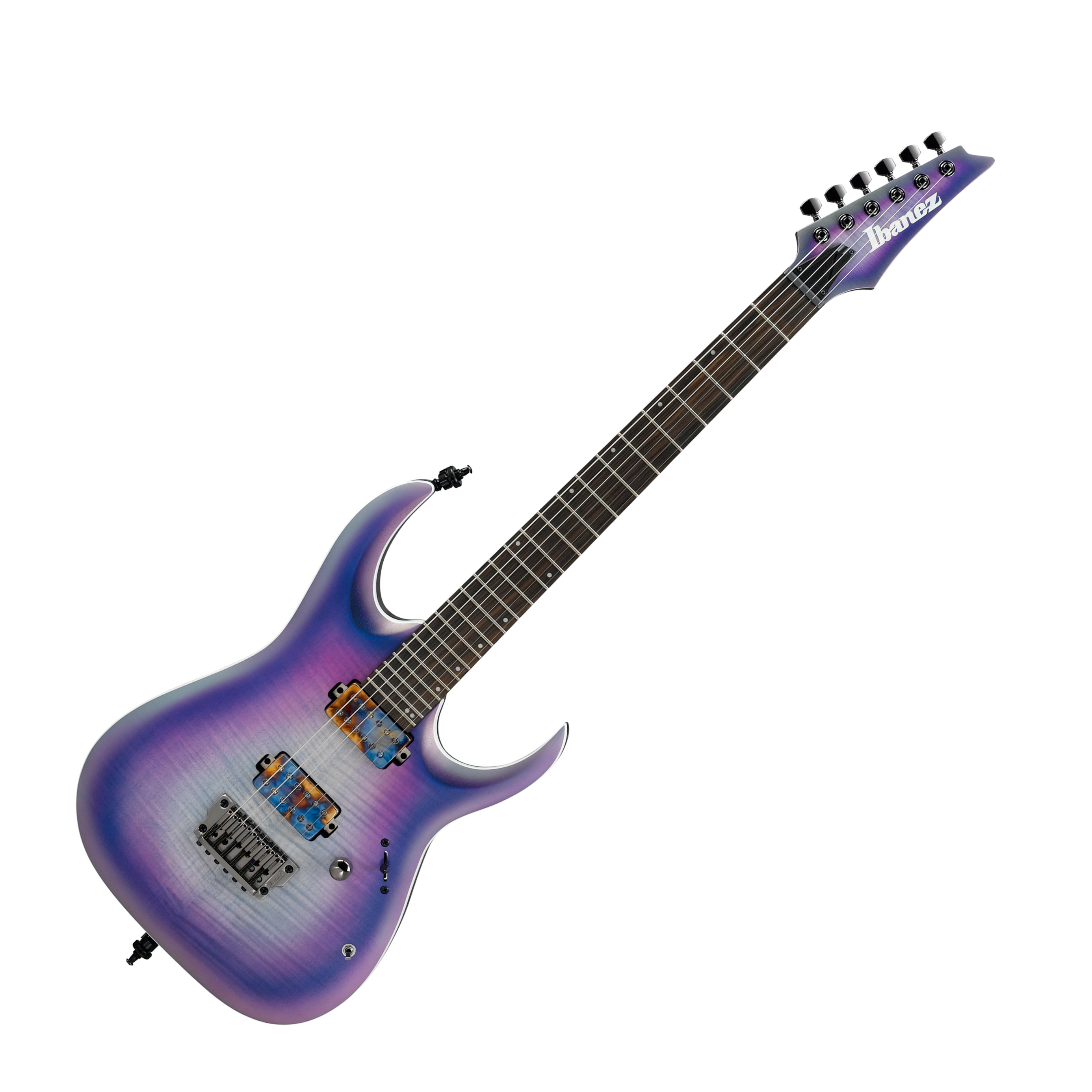 Ibanez Rga61al Iaf Axion Label Hh Bare Knuckle Ht Eb - Indigo Aurora Burst Flat - Metal electric guitar - Variation 1