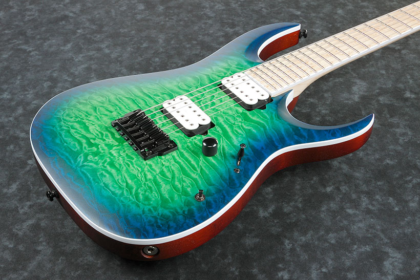 Ibanez Rgaix6mqm Srb Iron Label  Hh Ht Mn - Surreal Blue Burst - Str shape electric guitar - Variation 1