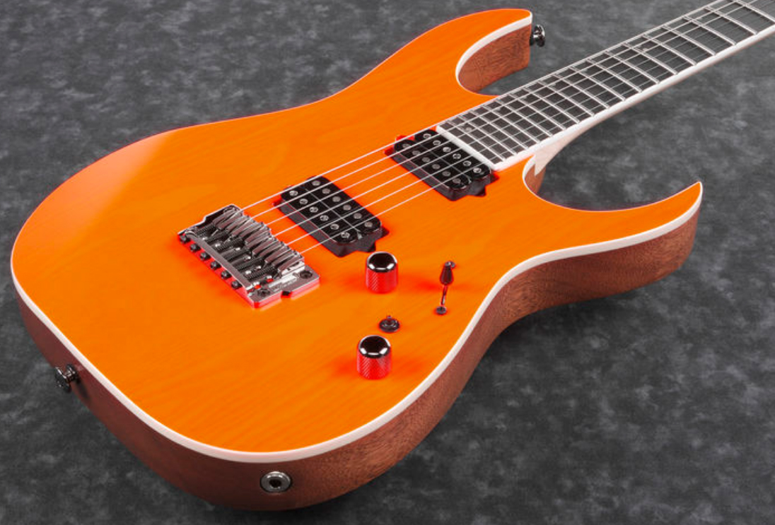 Ibanez Rgr5221 Tfr Prestige Jap Ht Bare Knuckle Hh Eb - Transparent Fluorescent Orange - Str shape electric guitar - Variation 2