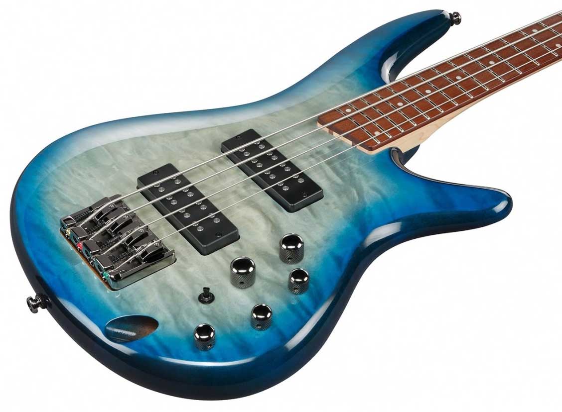 Ibanez Sr400eqm Scb Standard Active Jat - Stain Cosmic Blue Stardust - Solid body electric bass - Variation 2