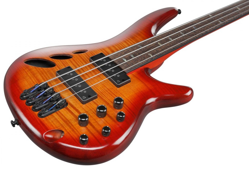 Ibanez Srd900f Fretless Workshop Active Piezo Pp - Brown Topaz Burst Low Gloss - Semi & hollow-body electric bass - Variation 2