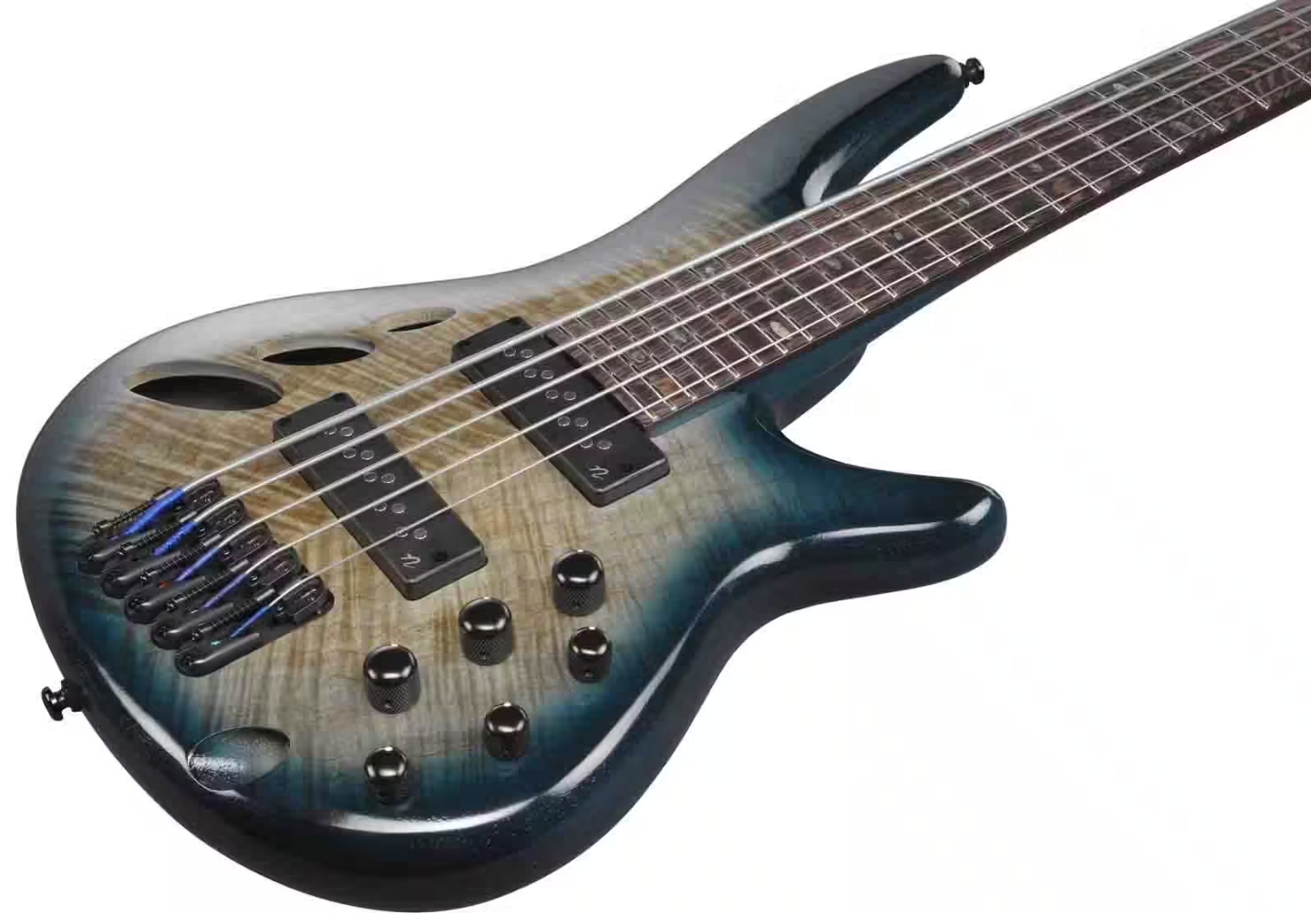 Ibanez Srd905 Ctl Workshop 5c Active Piezo Pp - Cosmic Blue Starburst Low Gloss - Semi & hollow-body electric bass - Variation 2