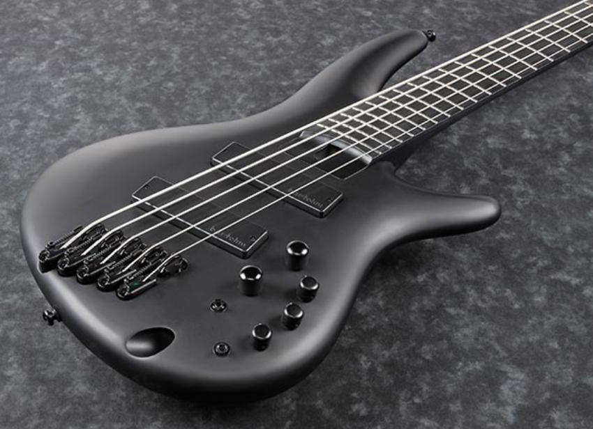 Ibanez Srms625ex Bkf Iron Label 5c Active Bartolini Ebo - Black Flat - Solid body electric bass - Variation 2