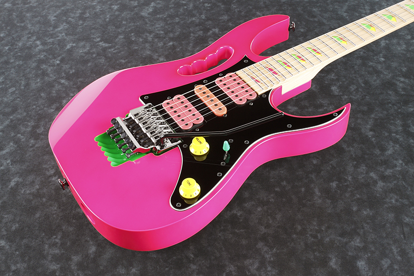 Ibanez Steve Vai Jem777 Sk Japan Hsh Dimarzio Fr - Shocking Pink - Str shape electric guitar - Variation 1