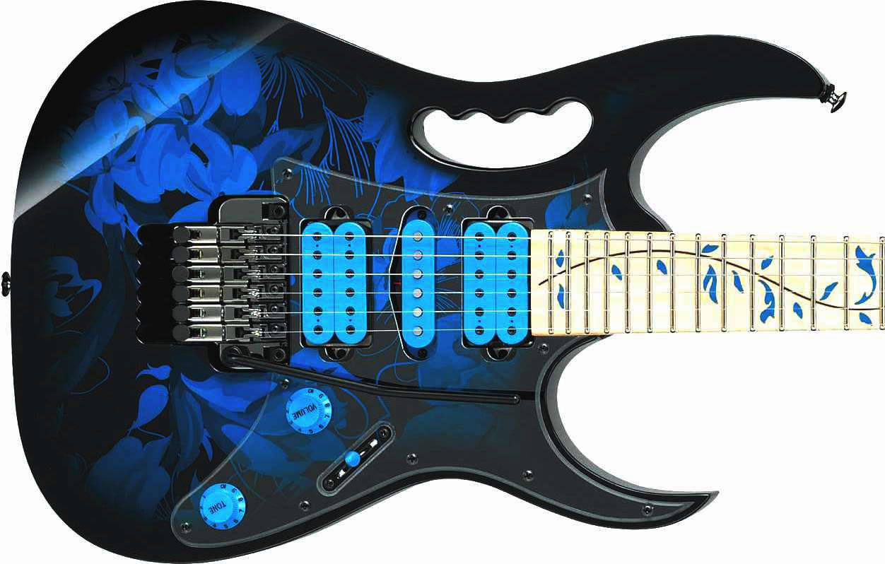 Ibanez Steve Vai Jem77p Bfp Premium Hsh Fr Mn - Blue Floral Pattern - Str shape electric guitar - Variation 2