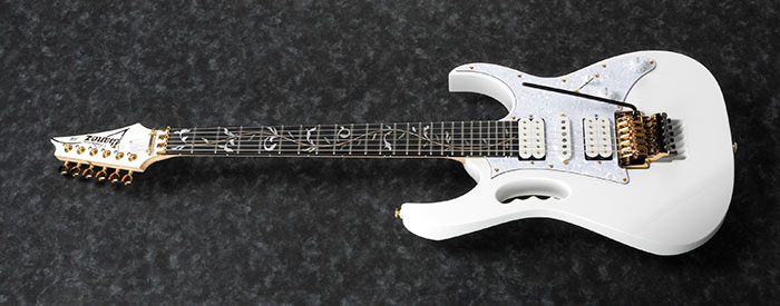 Ibanez Steve Vai Jem7vp Wh Premium Signature Hsh Fr Eb - White - Double cut electric guitar - Variation 1