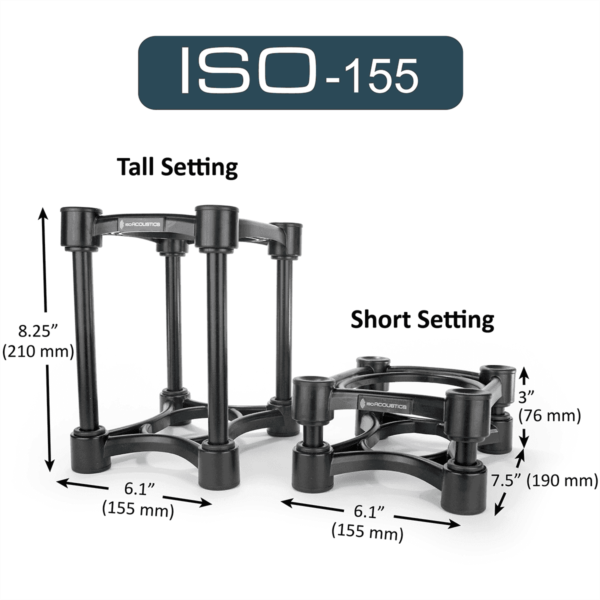 Isoacoustics Iso-155 (2 Supports) - Stand for studio - Variation 1