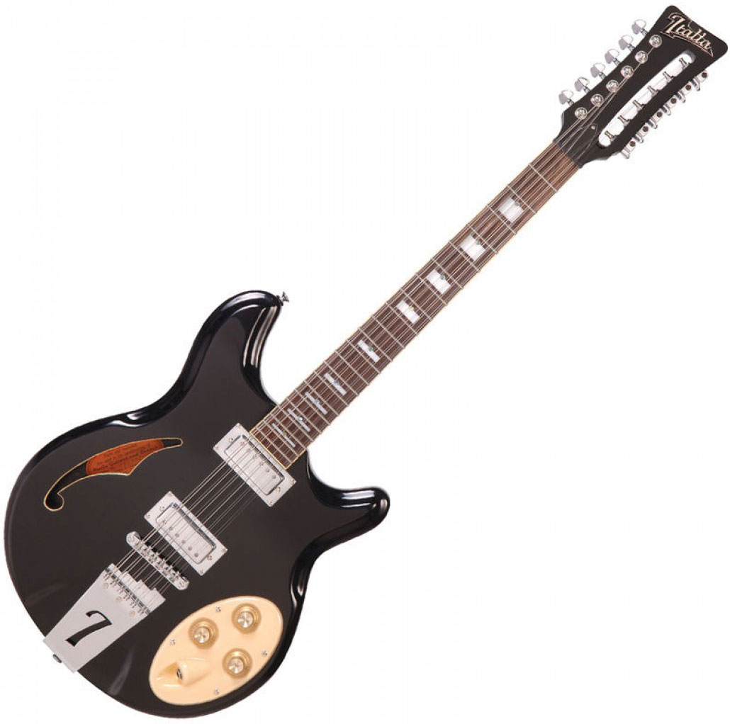 Italia Rimini 12 - Black - Semi-hollow electric guitar - Variation 2