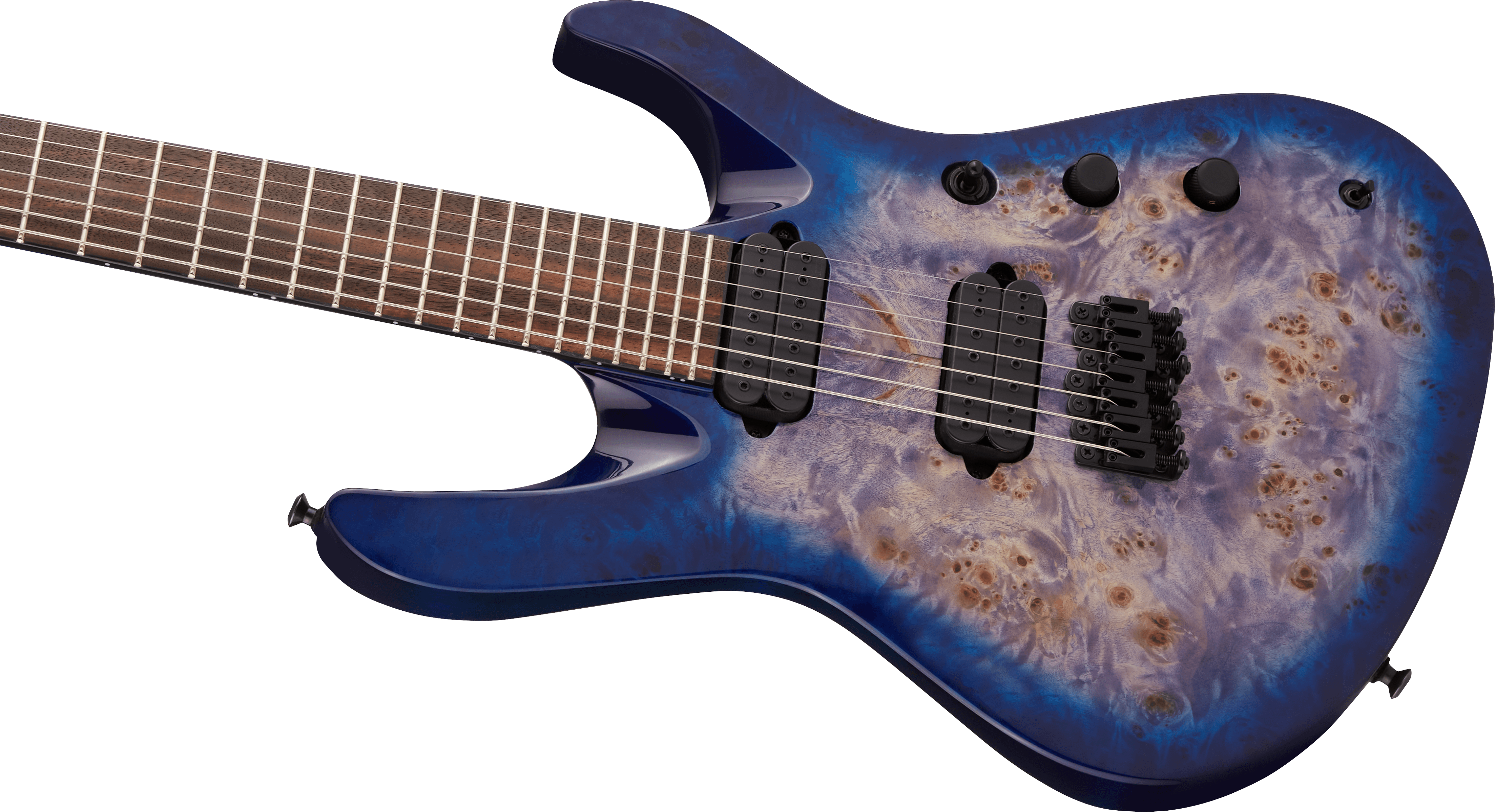 Jackson Chris Broderick Soloist 7 Pro 2h Dimarzio Ht Lau - Trans Blue Poplar - 7 string electric guitar - Variation 3