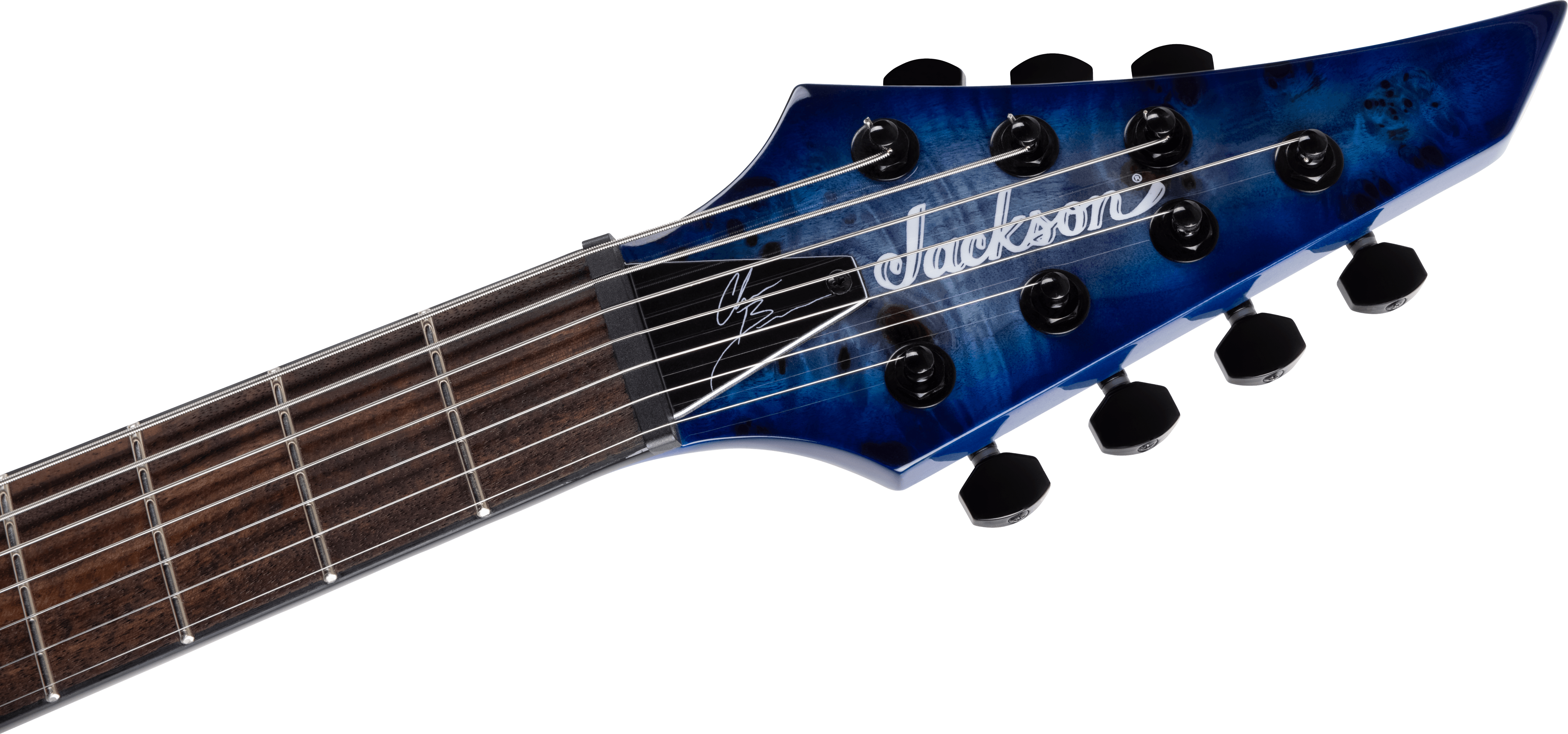 Jackson Chris Broderick Soloist 7 Pro 2h Dimarzio Ht Lau - Trans Blue Poplar - 7 string electric guitar - Variation 4