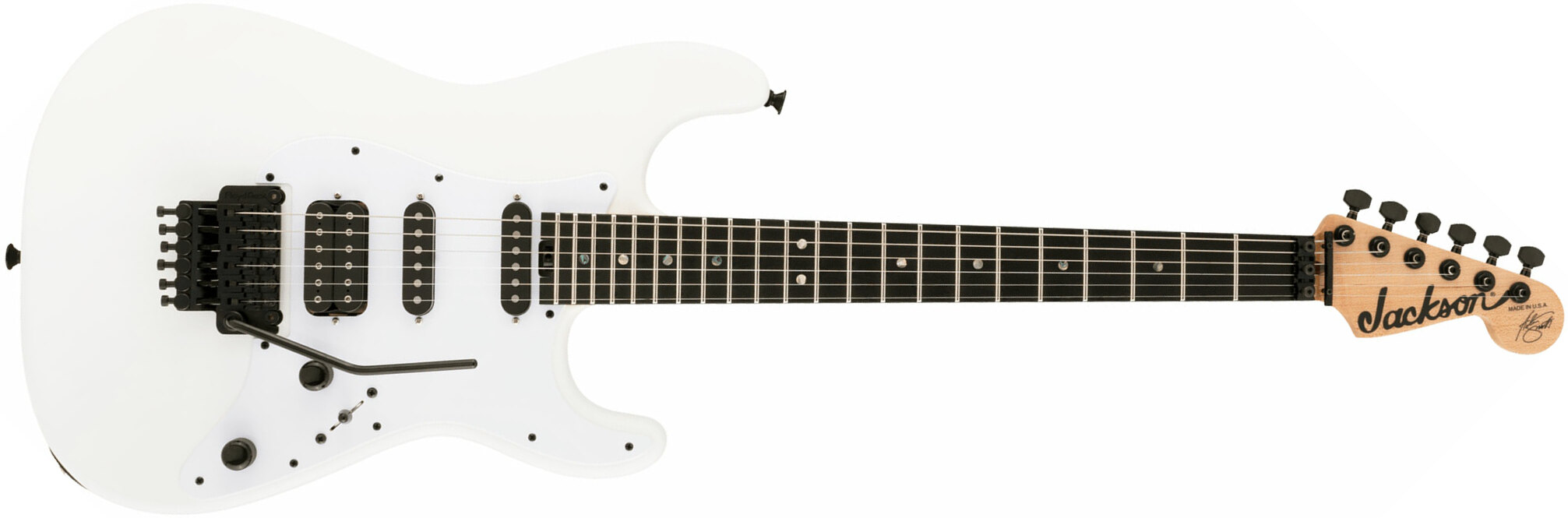 Jackson Adrian Smith San Dimas Usa Signature Hss Dimarzio Fr Ebo - Snow White - Str shape electric guitar - Main picture