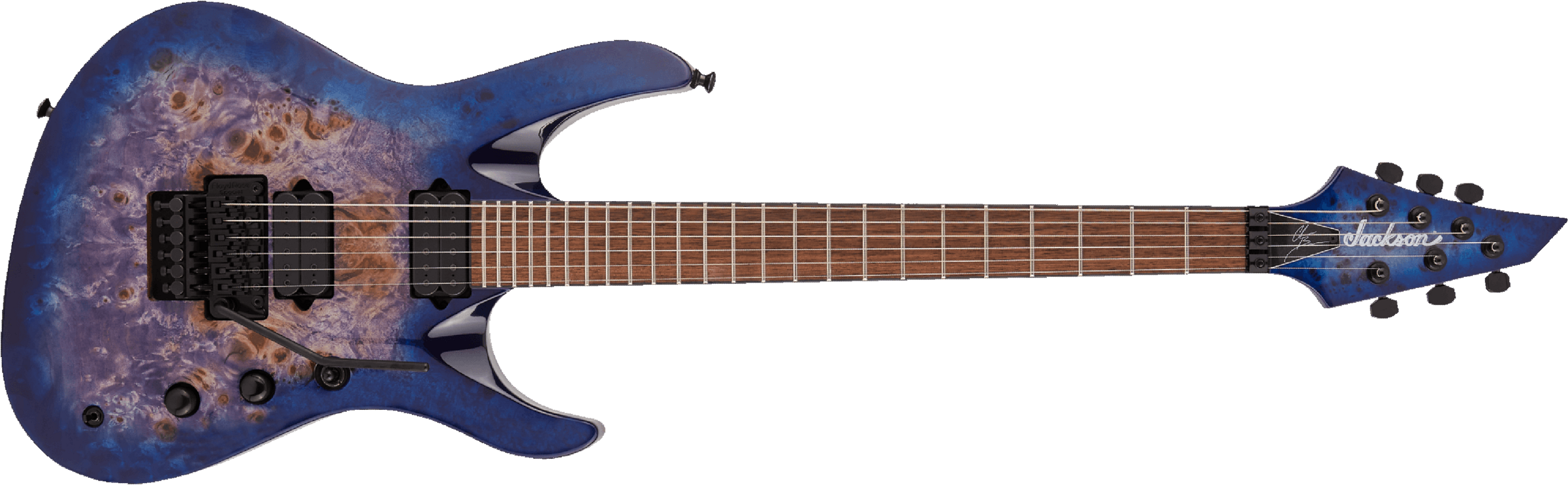 Jackson Chris Broderick Soloist 6 Pro 2h Dimarzio Fr Lau - Trans Blue Poplar - Str shape electric guitar - Main picture
