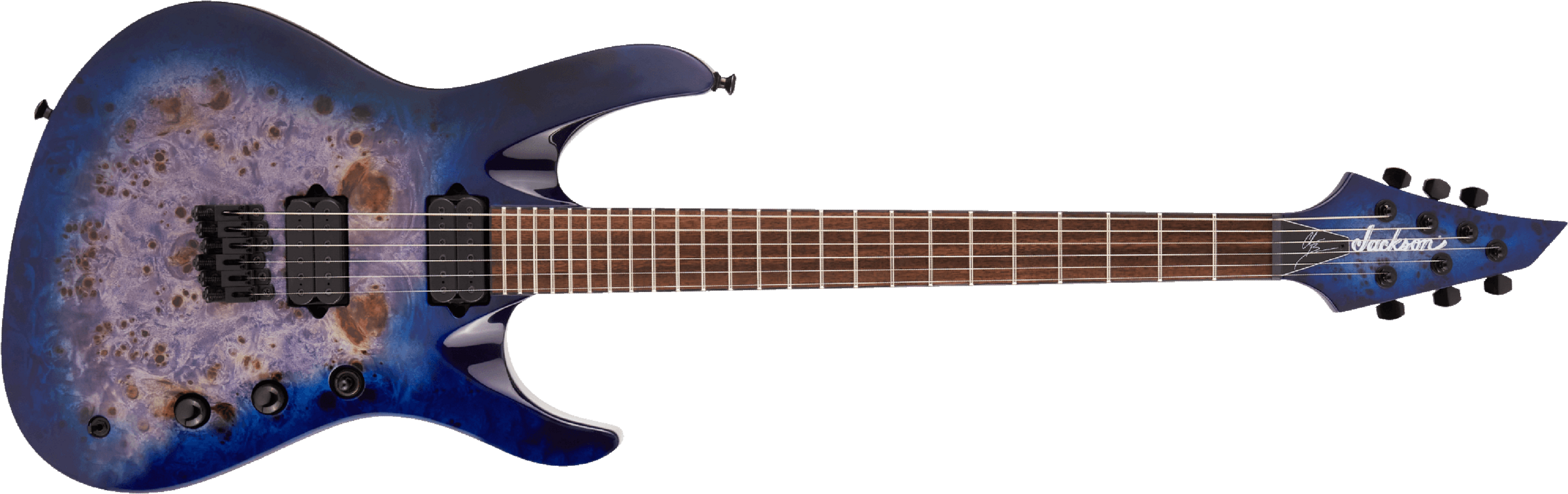 Jackson Chris Broderick Soloist 6 Pro 2h Dimarzio Ht Lau - Trans Blue Poplar - Str shape electric guitar - Main picture