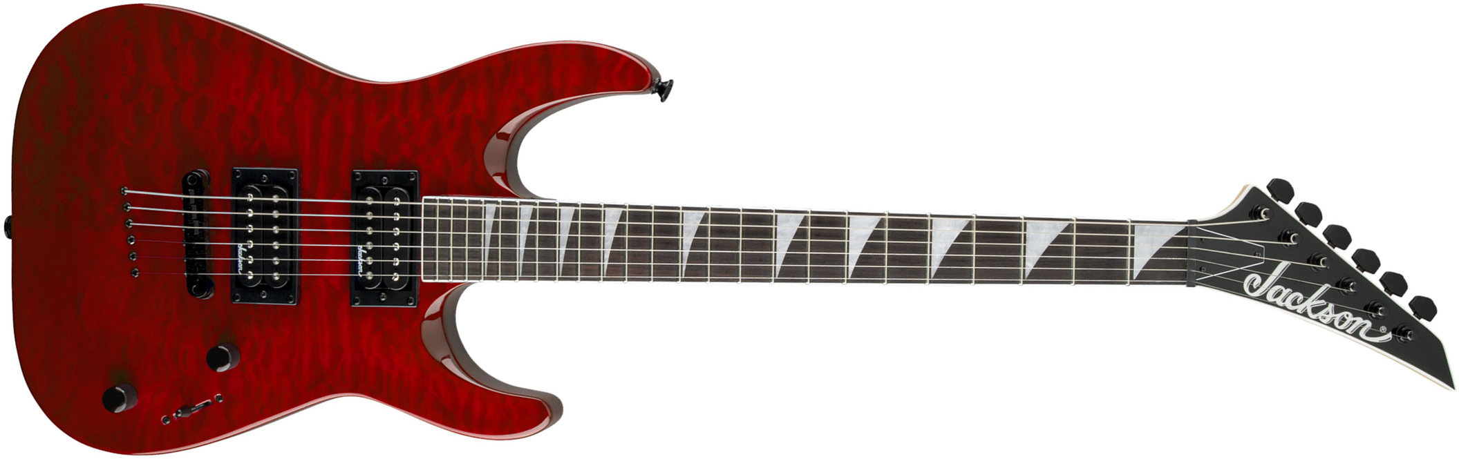 Jackson Dinky Arch Top Js32tq Dka  Hh Ht Ama - Transparent Red - Metal electric guitar - Main picture