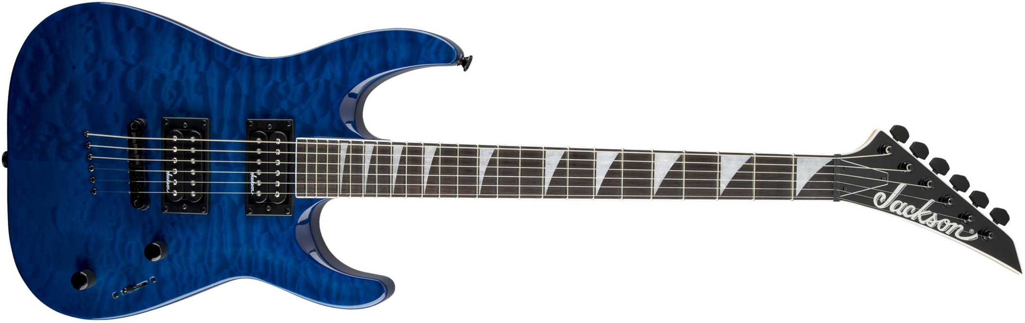 Jackson Dinky Arch Top Js32tq Dka  Hh Ht Ama - Transparent Blue - Metal electric guitar - Main picture