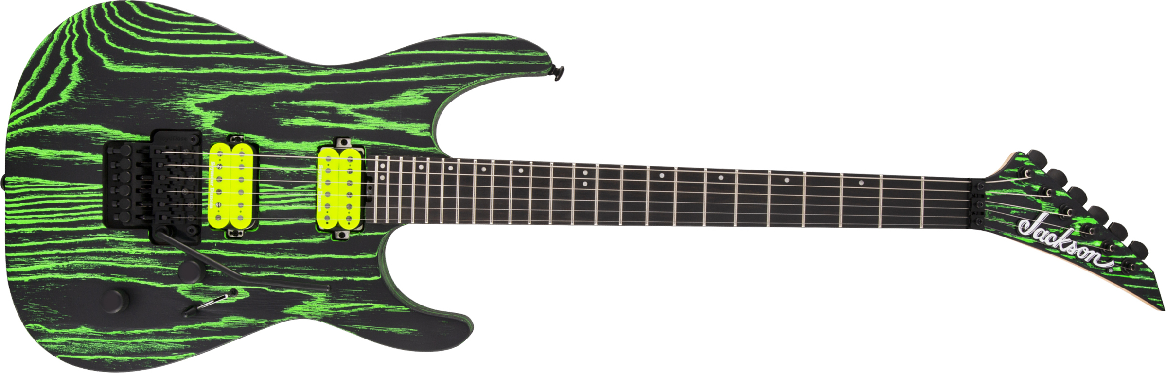 Jackson Dinky Dk2 Ash Pro 2h Seymour Duncan Fr Eb - Green Glow - Metal electric guitar - Main picture