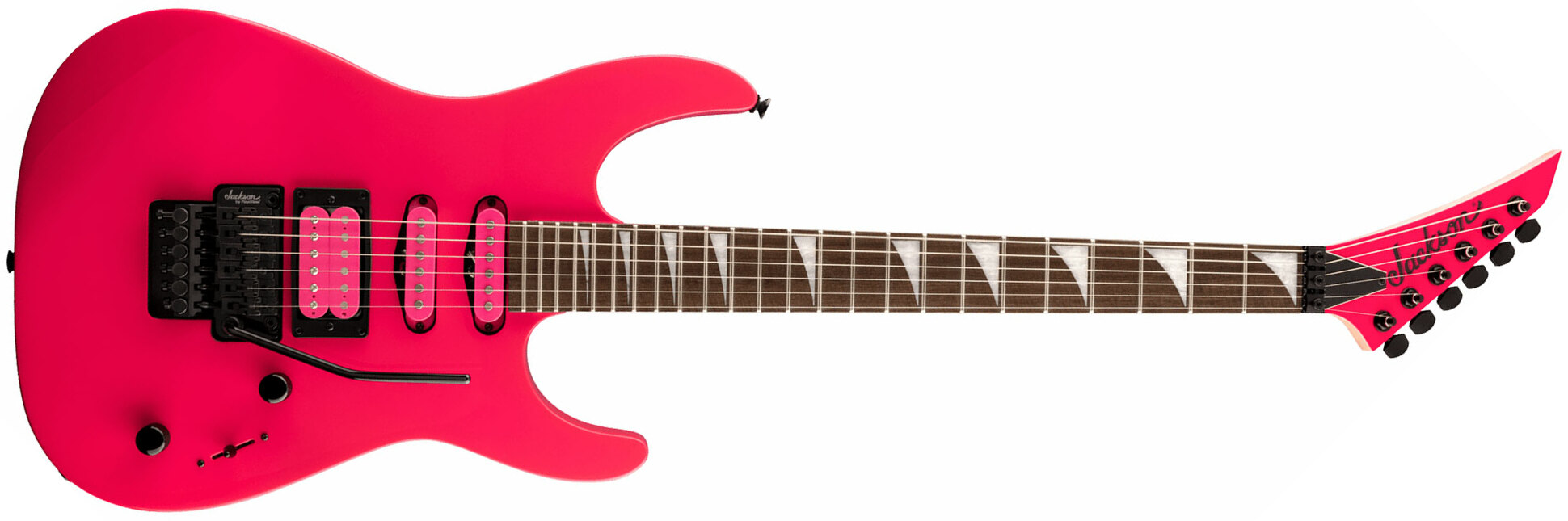 Jackson Dinky Dk3xr Hss Fr Lau - Neon Pink - Str shape electric guitar - Main picture